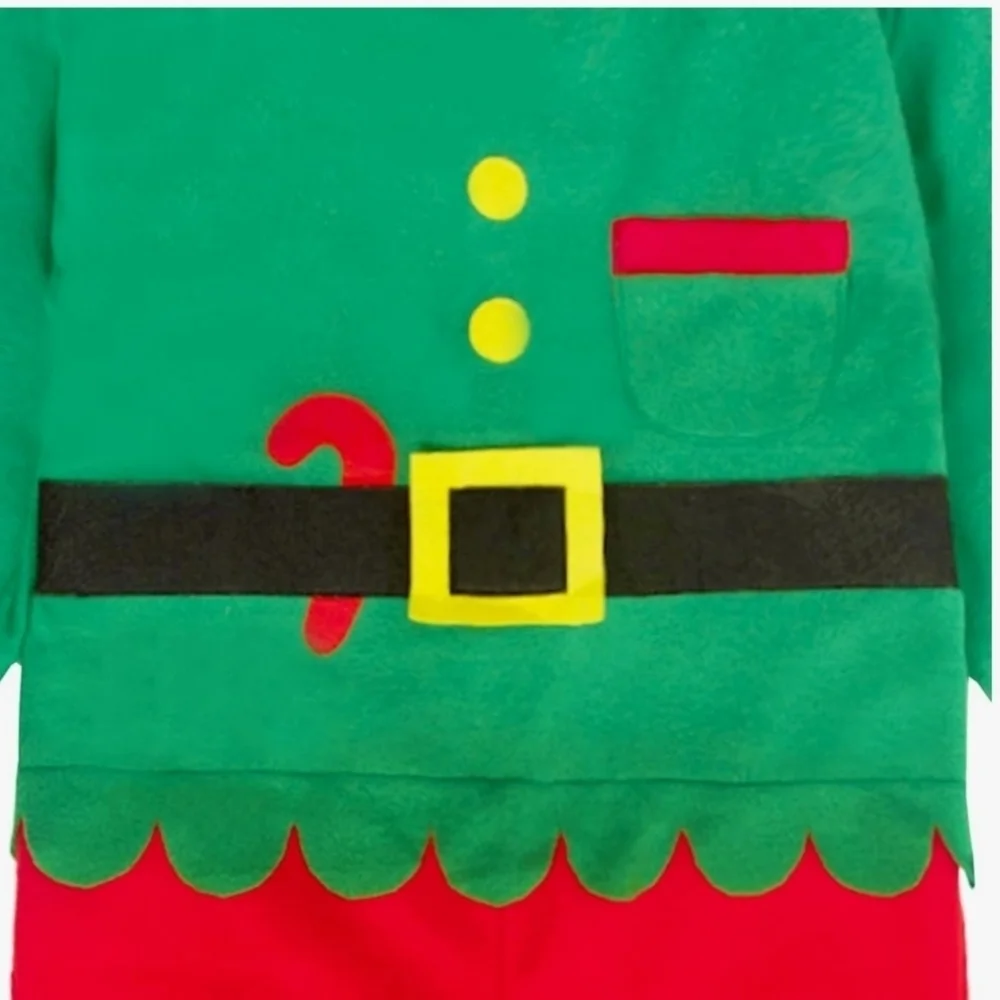 NIB Kids Unisex Festive Elf Costume Set - Green and Red